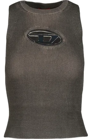 Diesel Strik, Dame, Brun, S, Polyester, Ærmeløs Top Viskose Polyester Tanktop
