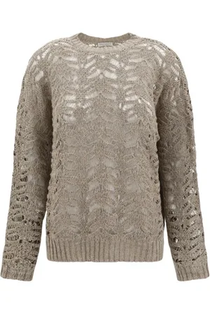 Brunello Cucinelli Strik, Dame, , M, Glitrende Paillet Sweater