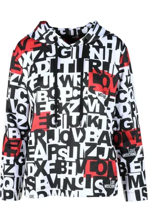 Moschino Sweathshirts & Hoodies, Dame, Flerfarvet, XS, Uld, Stilfuld Strikket Top med Strækbart Stof