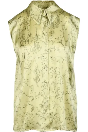 Fabiana Filippi Bluser & Skjorter, Dame, Grøn, L, Silkeskjorte med unik stil