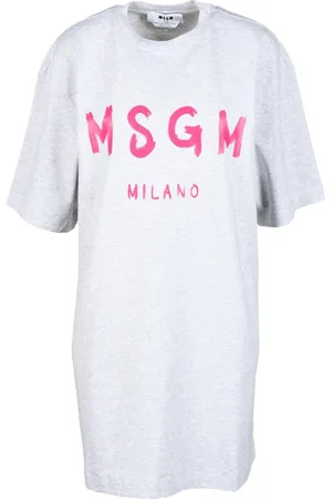 Msgm Kjole, Dame, Grå, S, Bomuld, Bomuldskjole til kvinder