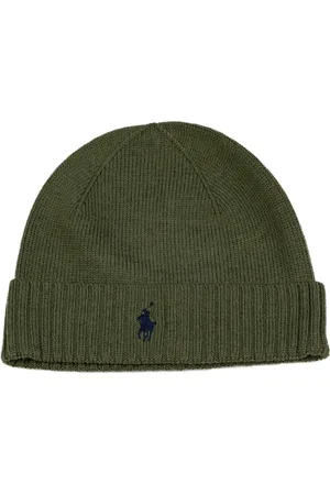 Ralph Lauren Tilbehør, Herre, Grøn, ONE SIZE, Uld, Logo Beanie