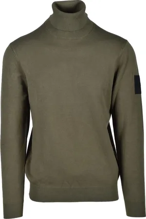 OUTHERE Strik, Herre, Grøn, 2XL, Uld, Stilfuld Viskose Blandingsbluse