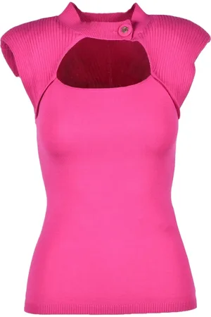 Liu Jo Top, Dame, Lyserød, XS, Polyester, Elegant Strikbluse med Viskose-Polyester