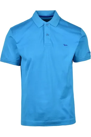 HARMONT&BLAINE Top, Herre, Blå, S, Bomuld, Polo