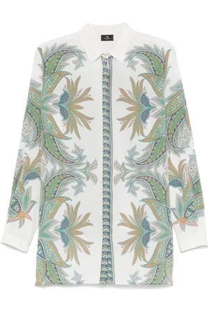 Etro Bluser & Skjorter, Dame, Flerfarvet, L, Multifarvet Paisley Print Silkeskjorte