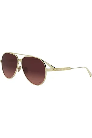 Dior Tilbehør, unisex, Gul, 61 MM, Uld, Stilfulde solbriller med guldrum