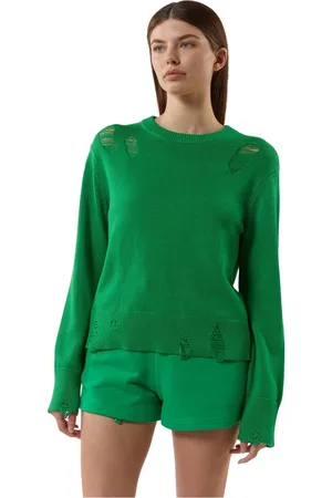 Silvian Heach Strik, Dame, Grøn, XL, Bomuld, Trøje med cut-out detaljer