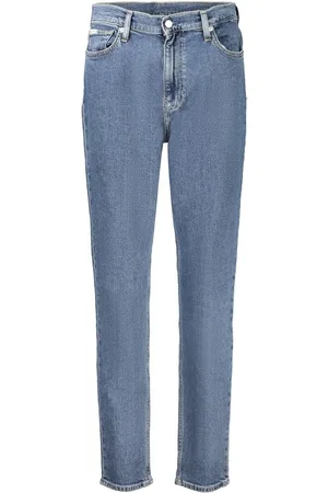 Calvin Klein Jeans, Dame, Blå, W25, Bomuld, Blå Bomuld Kvinders Mom Jeans