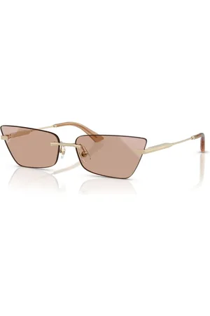 Jimmy Choo Tilbehør, Dame, Gul, 60 MM, Uld, Cat-Eye solbriller med bleg guldramme