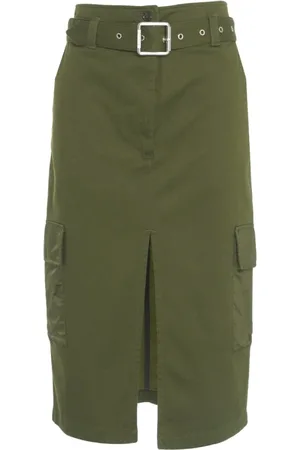 Pinko Nederdel, Dame, Grøn, XS, Grøn Cargo Nederdel med Central Slids