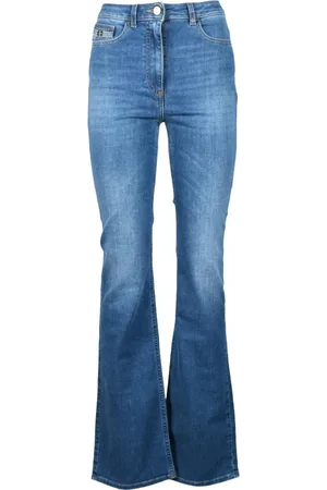 Elisabetta Franchi Jeans, Dame, Blå, W30, Bomuld, Genbrugsbomuld jeans med elastan