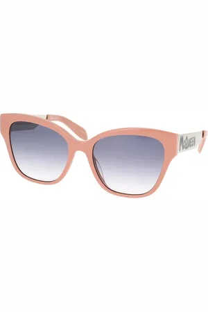 Alexander McQueen Tilbehør, unisex, Lyserød, 56 MM, Graffiti Cat-Eye Solbriller Ss22 Kollektion