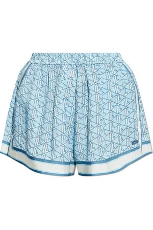 Lacoste Shorts, Dame, Blå, XL, Uld, Mønstrede shorts