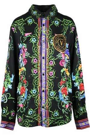 VERSACE Skjorte, Herre, Flerfarvet, XS, Viskose Skjorte