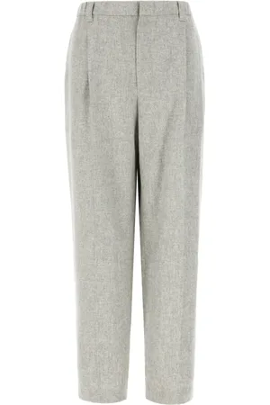 Brunello Cucinelli Bukser, Dame, Grå, XL, Uld, Stilfulde bukser