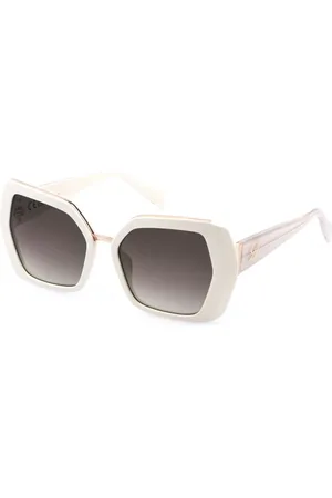 BLUMARINE Tilbehør, Dame, Hvid, 56 MM, Sommerfugl Solbriller i Sne Hvid