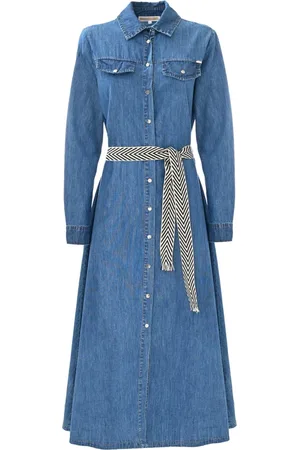 Kocca Kjole, Dame, Blå, S, Denim, Flared Denim Skjortekjole