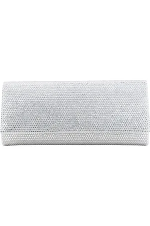 Twentyfour Taske, Dame, Grå, ONE SIZE, Uld, Krystal Fransk Clutch med Magnetisk Lukning