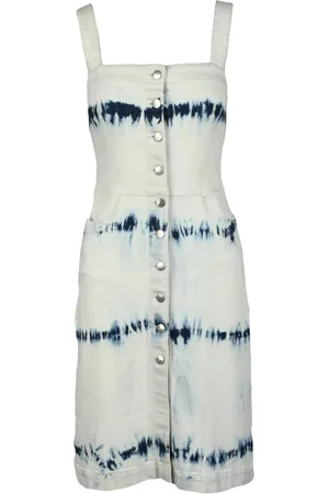 Stella McCartney Kjole, Dame, Hvid, 2XS, Denim, Denim skjortekjole med knapper lommer