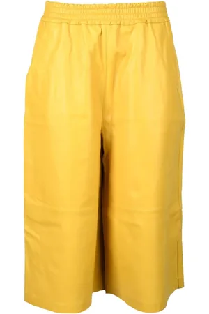 1972 DESA Shorts, Dame, Gul, XS, Læder, Læderbukser