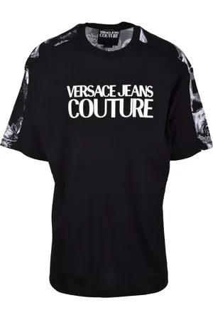 VERSACE Top, Herre, Sort, 3XL, Bomuld, Bomuld T-shirt med Stilfuldt Design
