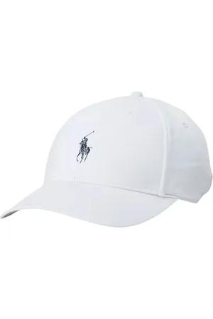 Ralph Lauren Tilbehør, Herre, Hvid, ONE SIZE, Bomuld, Hvid kasket med marineblå logo