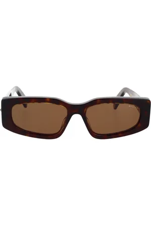 Bvlgari Tilbehør, unisex, Brun, 54 MM, Uld, Geometriske solbriller med brune linser