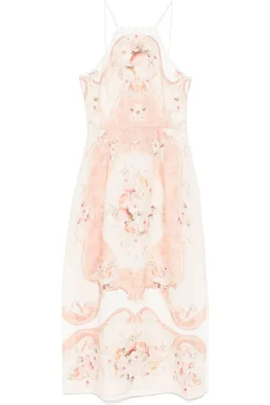 Twin-Set Kjole, Dame, Flerfarvet, XS, Linned, Elegant Bianco Kjole i Rød Linned