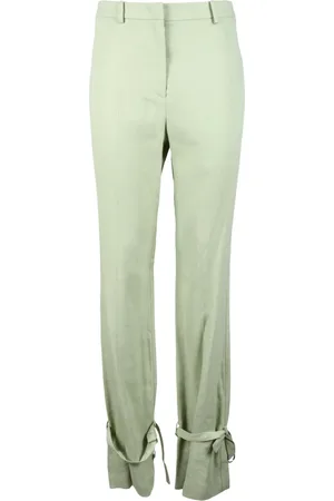 Patrizia Pepe Bukser, Dame, Grøn, XS, Linned, Linnedblandingsstrækbuks
