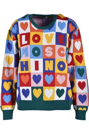 Moschino Strik, Dame, Flerfarvet, M, Uld, Uldblanding Sweater