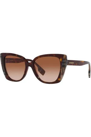 Burberry Tilbehør, unisex, Brun, 54 MM, Cat-eye solbriller med brune linser