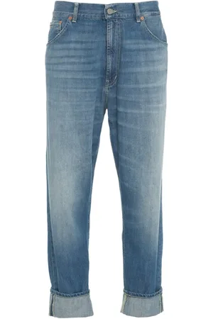 Dondup Jeans, Herre, Blå, W34, Bomuld, Broderede Loose Fit Jeans Paco