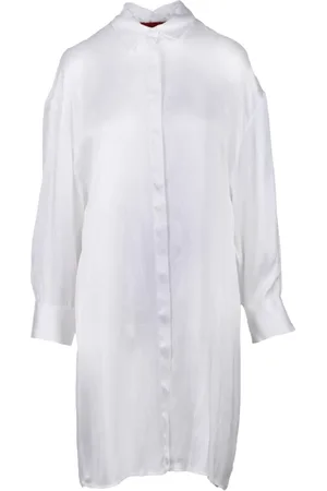FARFETCH Kjole, Dame, Hvid, M, Cashmere, Silkeblandet Skjorte