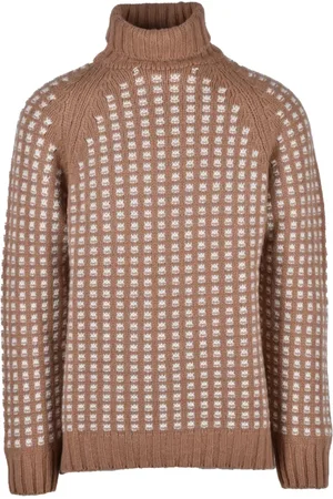 Daniele Fiesoli Strik, Herre, Brun, XL, Uld, Alpaca Merino Blandet Strik Trøje