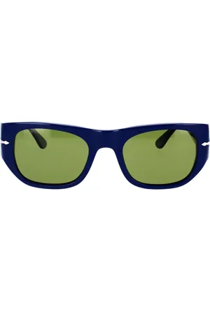 Persol Tilbehør, unisex, Blå, 51 MM, Uld, Stilfulde polariserede solbriller med grønne linser