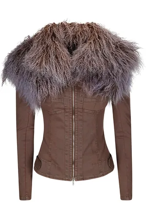 KNWLS Jakke, Dame, Brun, XS, Uld, Stilfuld Shiv Jakke