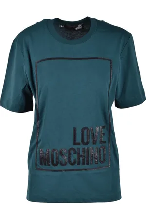 Moschino Top, Dame, Grøn, M, Bomuld, Bomuld T-shirt med Stilfuldt Design