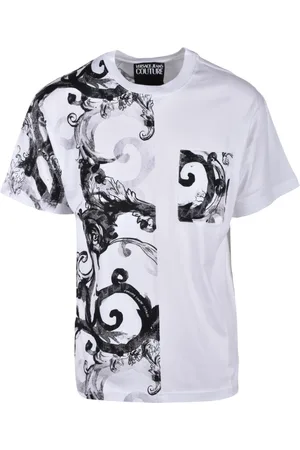 VERSACE Top, Herre, Hvid, 2XL, Bomuld, Bomuldst-shirt med unikt design