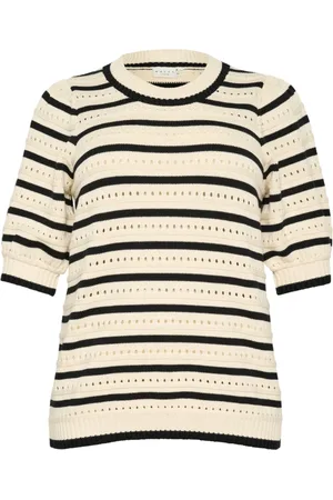 Kaffe Strik, Dame, , S, Stribet Strik Pullover Sweater