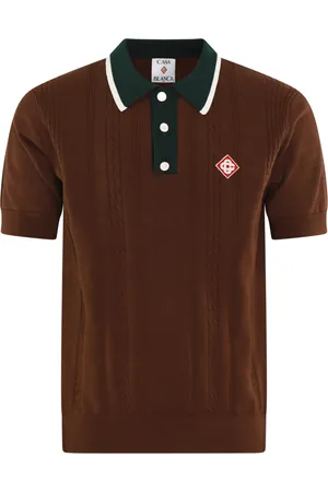 Casablanca Top, Herre, Brun, S, Oversized Mini Cable Polo Shirt