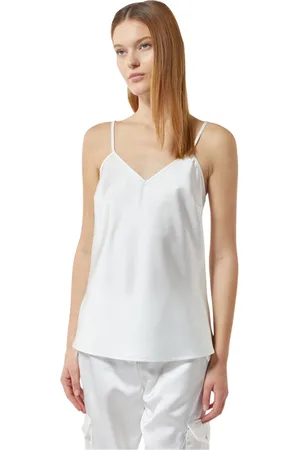 Silvian Heach Top, Dame, Hvid, S, Satin, Top i satin med tynde stropper