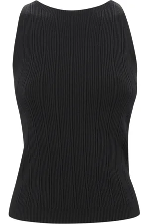 D.EXTERIOR Top, Dame, Sort, S, Sort Ærmeløs Ribstrikket Top