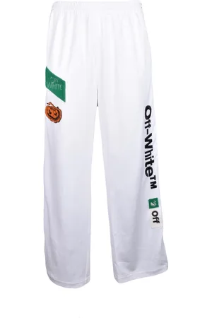 OFF-WHITE Bukser, Herre, Hvid, S, Bomuld, Elegant Jumpsuit med Strækbart Stof