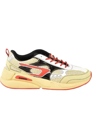 Diesel Sko, Herre, Hvid, 44 EU, Uld, Sort Rød Sneakers til Mænd