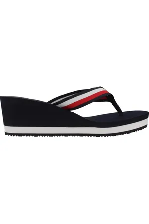 Tommy Hilfiger Sko, Dame, Blå, 40 EU, Mid Wedge Beach Sandaler
