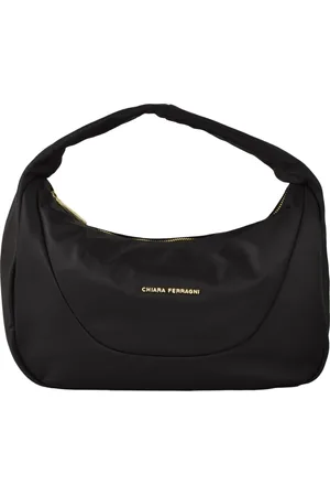 Chiara Ferragni Taske, Dame, Sort, ONE SIZE, Uld, Stilfuld Skuldertaske med Lynlåslukning