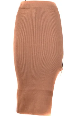 Pinko Nederdel, Dame, Brun, L, Uld, Elegant Midi Nederdel til Kvinder