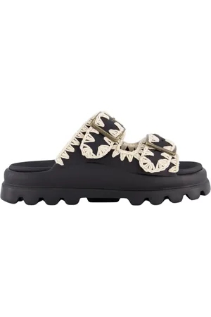 Mou Sko, Dame, Sort, 38 EU, Eva Slide Two-Buckle Sandal