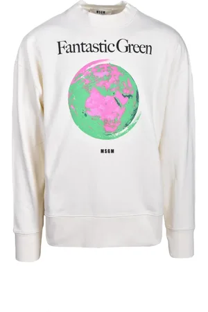 Msgm Sweathshirts & Hoodies, Herre, Hvid, M, Bomuld, Bomuld Strik Trøje
